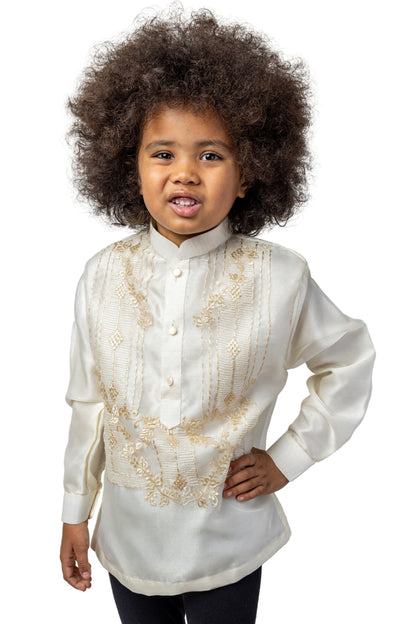 Barong Warehouse - BO01 - Boys' Organza Pina with Lining Barong Tagalog