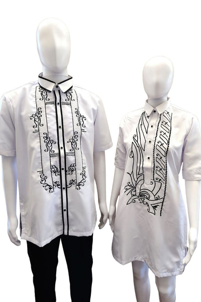 Barong Warehouse - Barong Warehouse - CB02 - Couple's Barong - Matching Barong Tagalog & Filipiniana Barong Dress