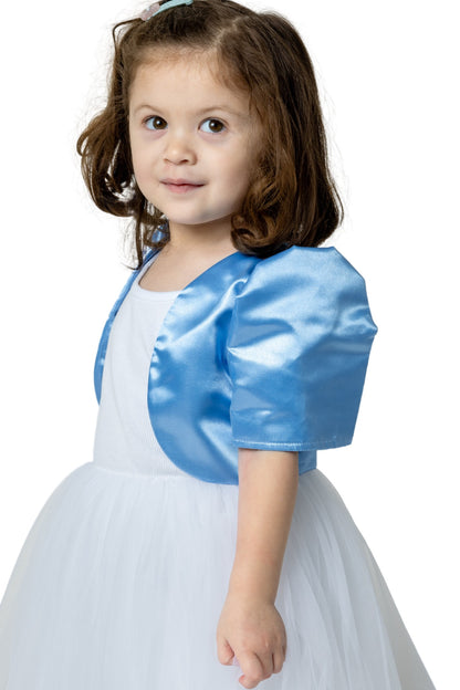 Barong Warehouse - GR04 - Girls' Satin Bolero Blue - Filipiniana