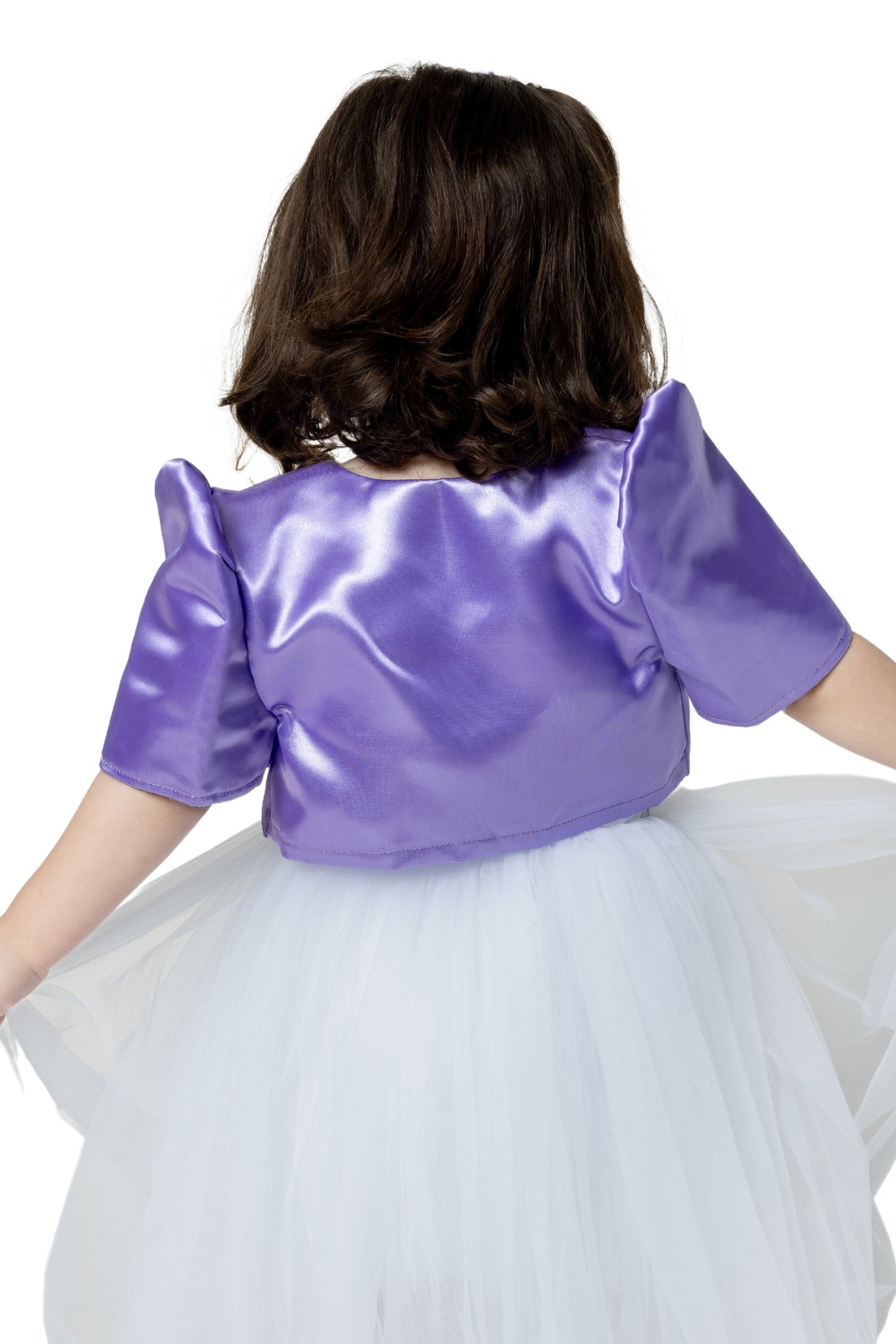 Barong Warehouse - GR04 - Girls' Satin Bolero Purple - Filipiniana