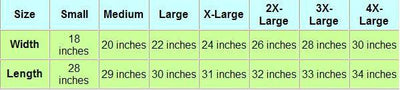 Hacker Golf Jersey Size Chart