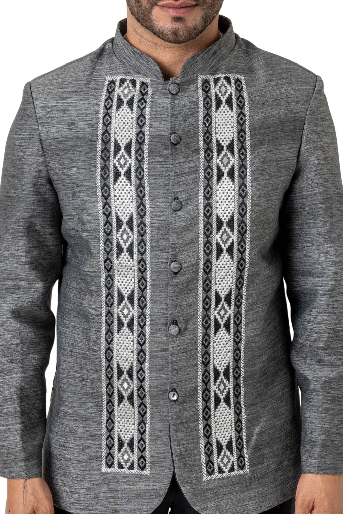Barong Warehouse - MD09 - Barong Tagalog Coat Black