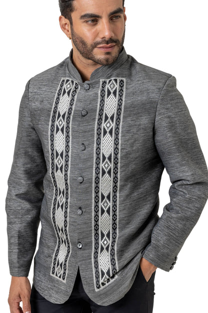 Barong Warehouse - MD09 - Barong Tagalog Coat Black