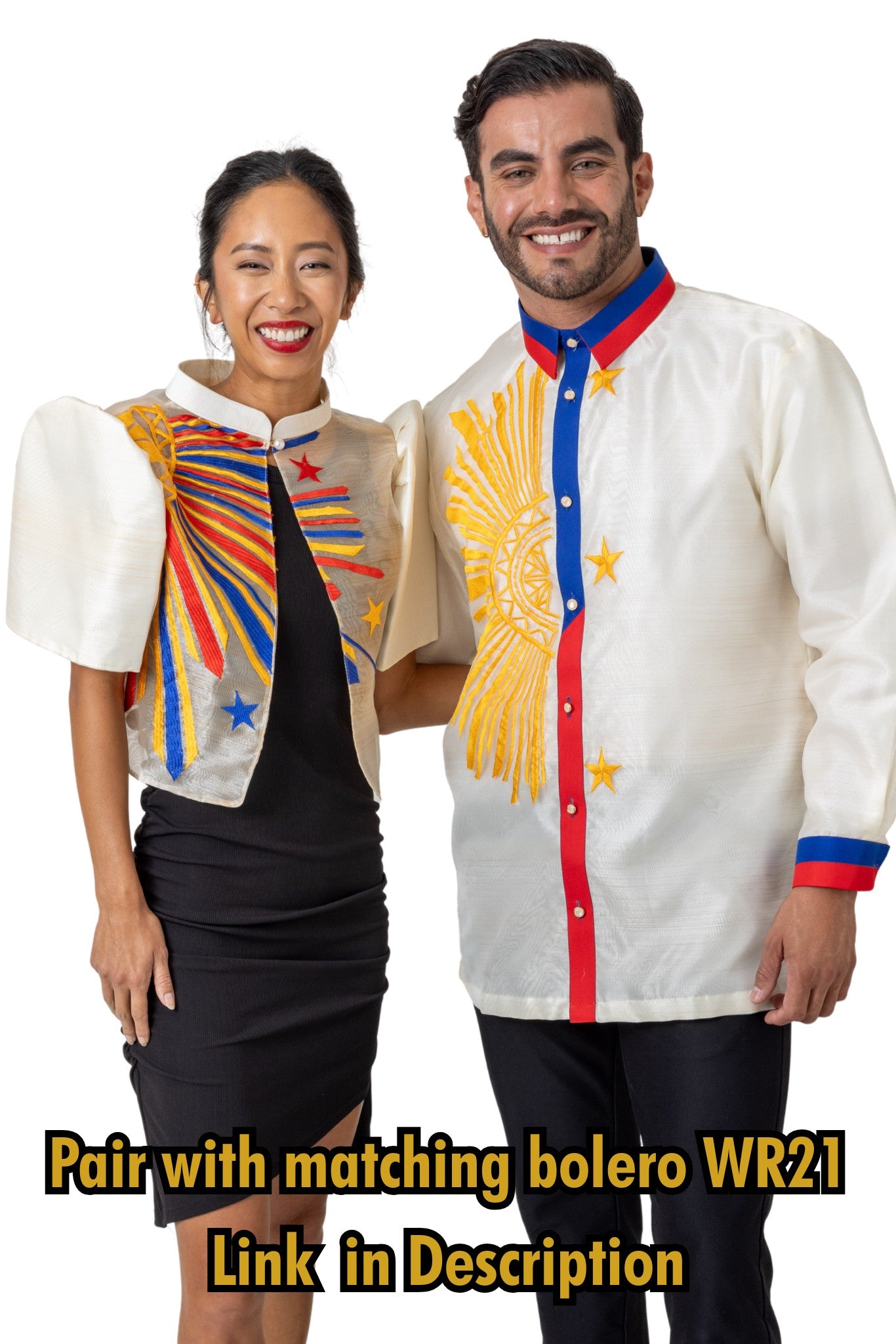 Barong Warehouse - MO51 - Organza Barong Tagalog with Lining Sun and Stars