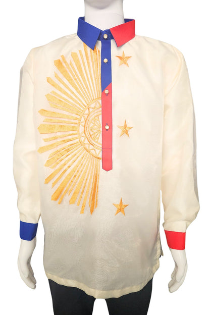 Barong Warehouse - MO51 - Organza Barong Tagalog with Lining Sun and Stars