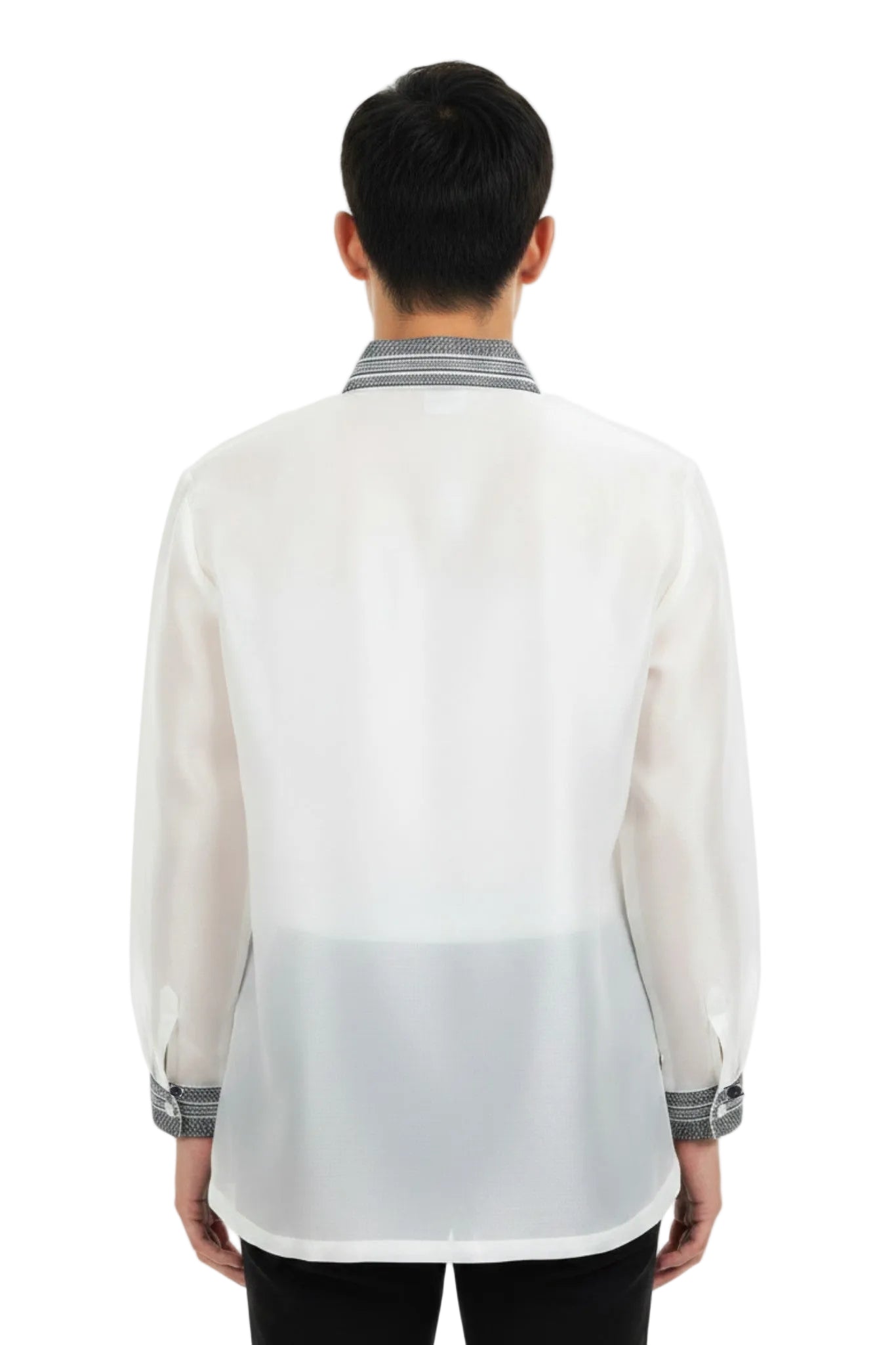 BARONG WAREHOUSE - MO37 - Organza Barong Tagalog with Lining Navy Blue