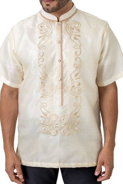 Barong Warehouse - MO60 - Organza Pina Barong Tagalog Short-Sleeve