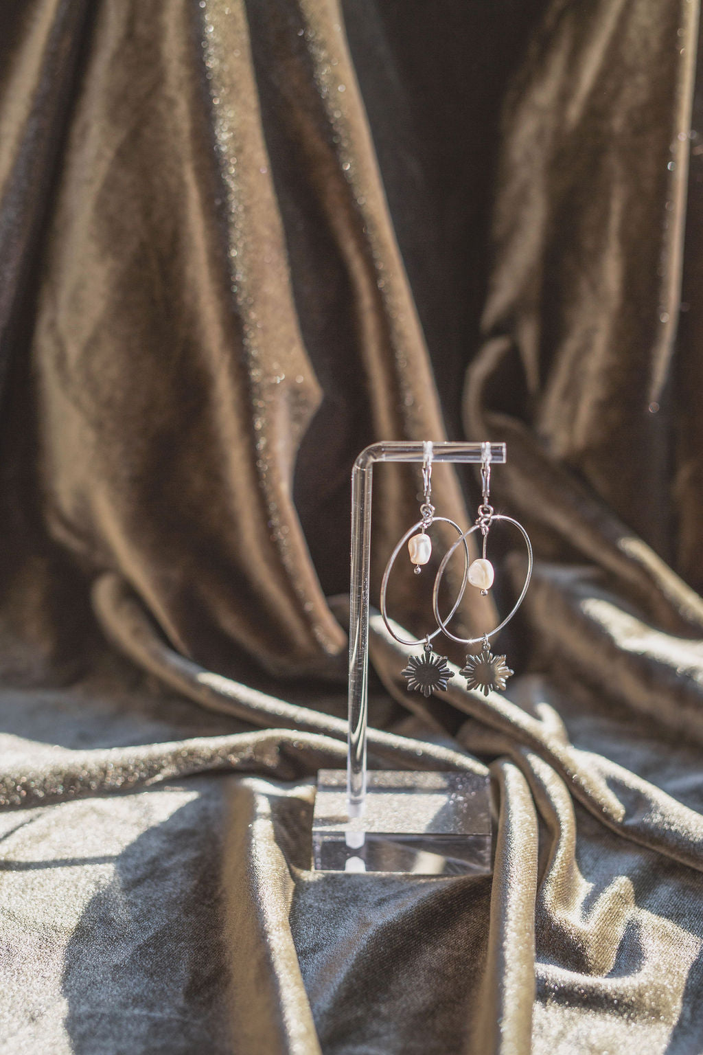 Philippine Sun and Natural Baroque Pearl Earrings