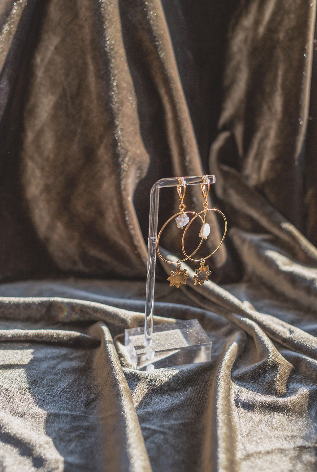 Philippine Sun and Natural Baroque Pearl Earrings