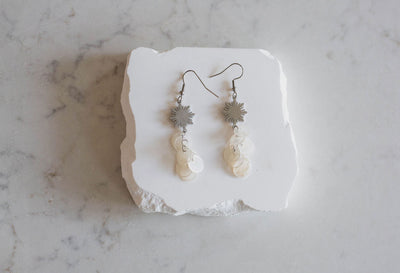 Philippine Sun Capiz Shell Dangle Earrings