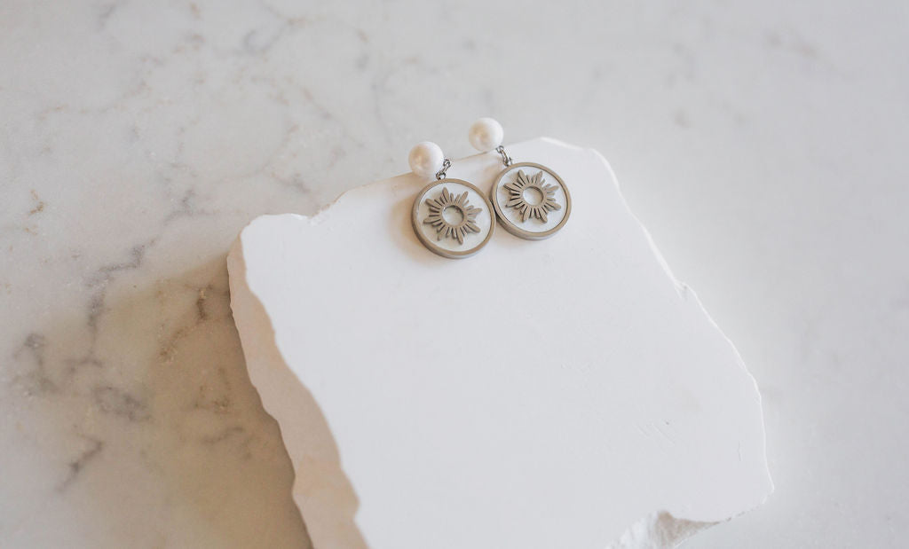 Mother of Pearl Philippine Sun Earrings