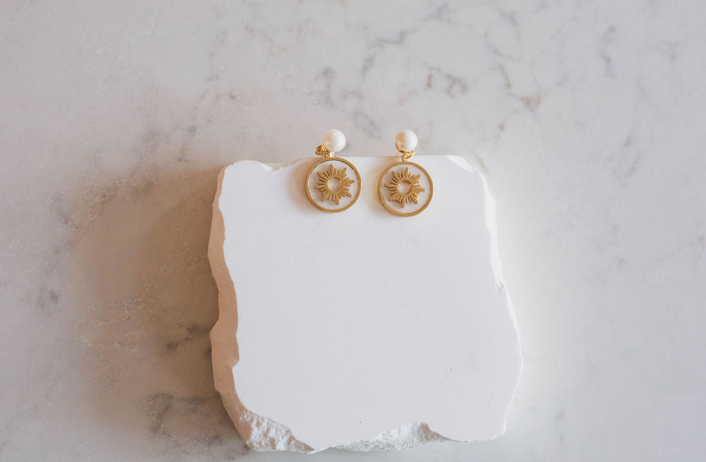 Mother of Pearl Philippine Sun Earrings