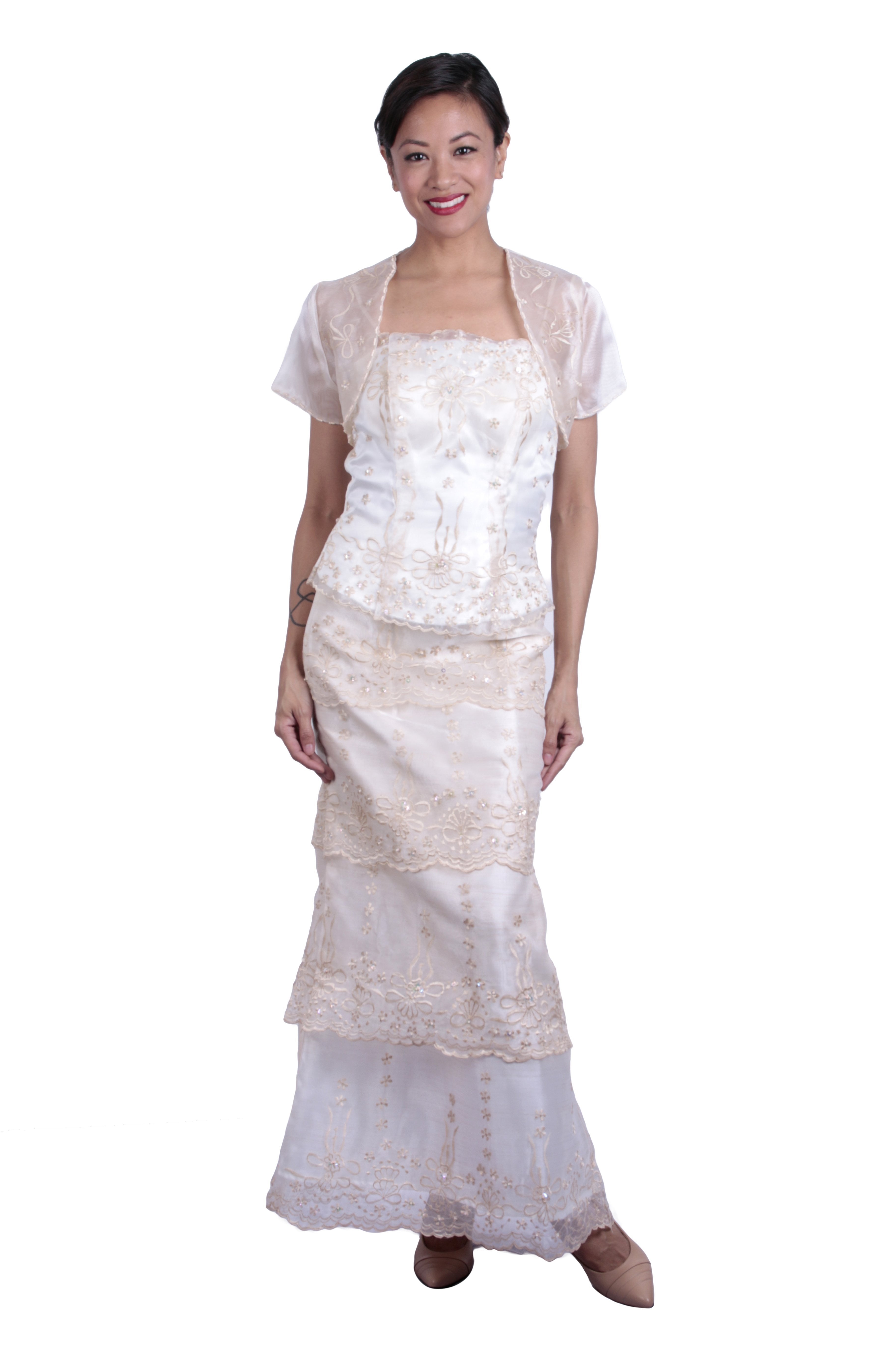 BARONG WAREHOUSE - WS06 Baro't Saya Bolero with Three-Layer Skirt - Filipiniana