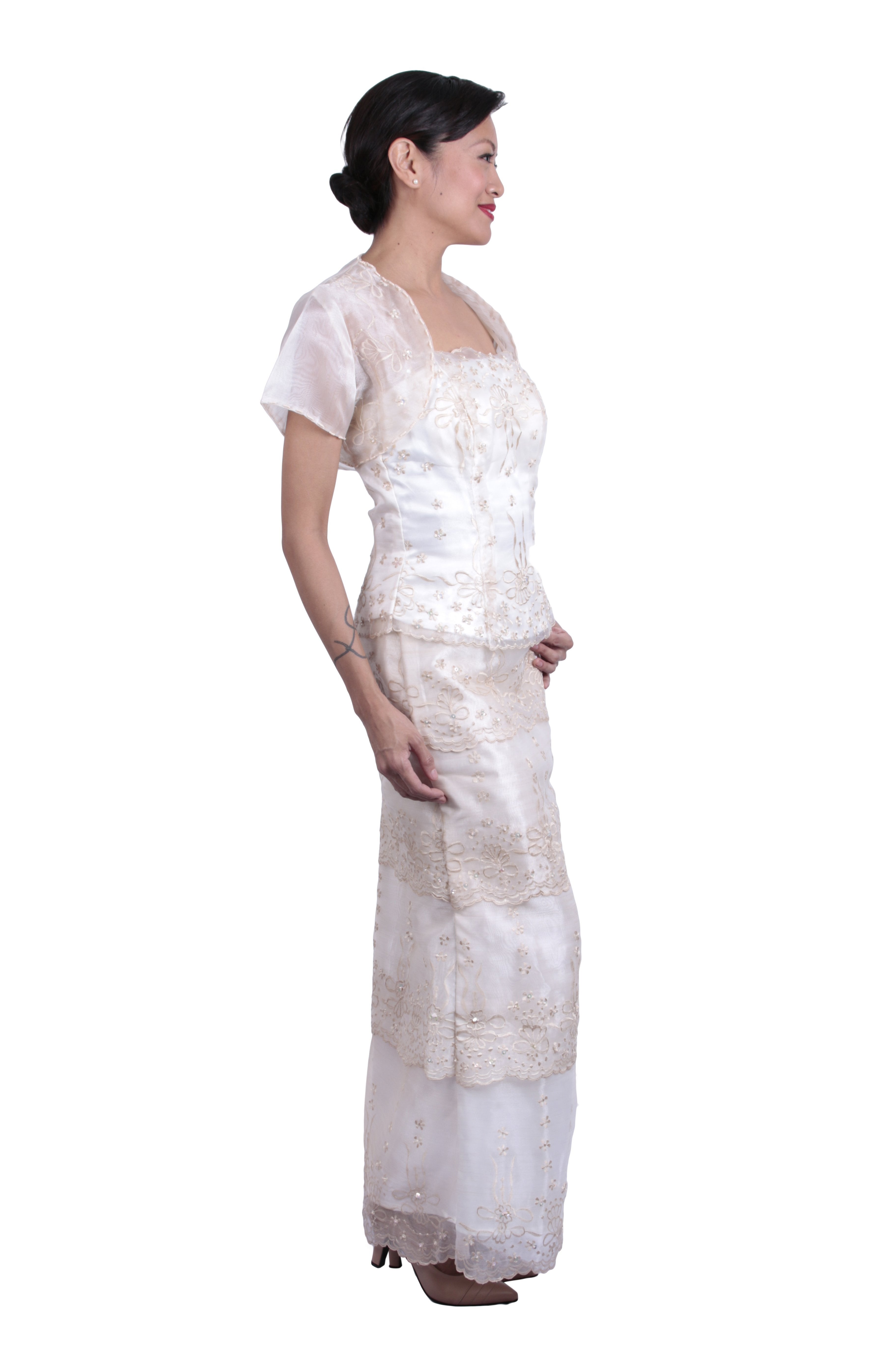 BARONG WAREHOUSE - WS06 Baro't Saya Bolero with Three-Layer Skirt - Filipiniana