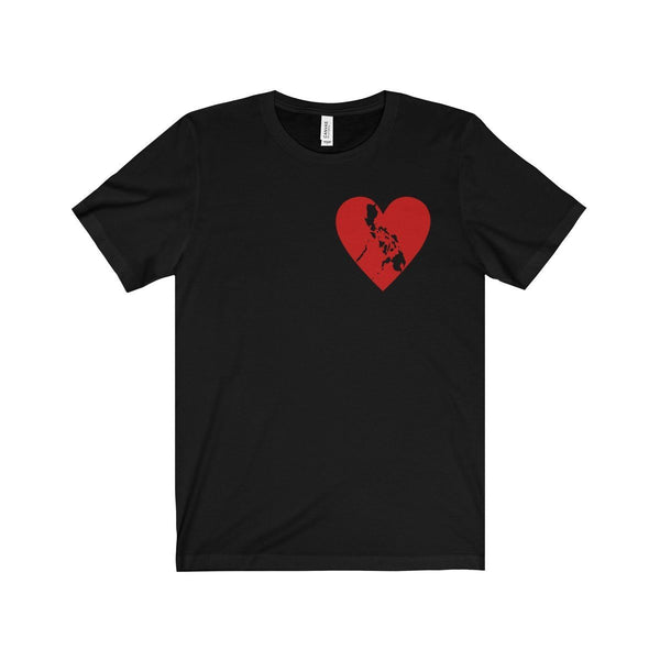 Pusong Pinoy - Unisex Short Sleeve Tee 7 Colors Available Black / Xs T-Shirt