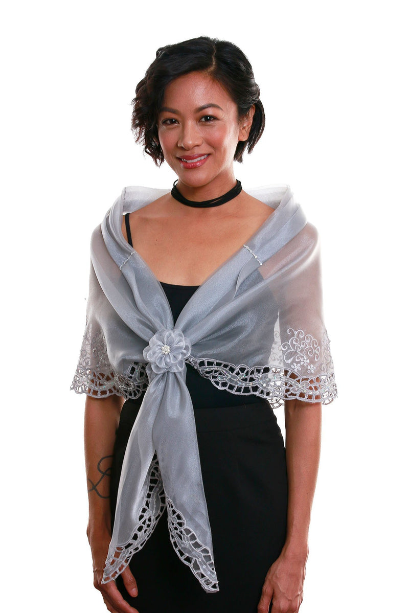 Cutwork Alampay Silver 002 - Filipiniana Blouse