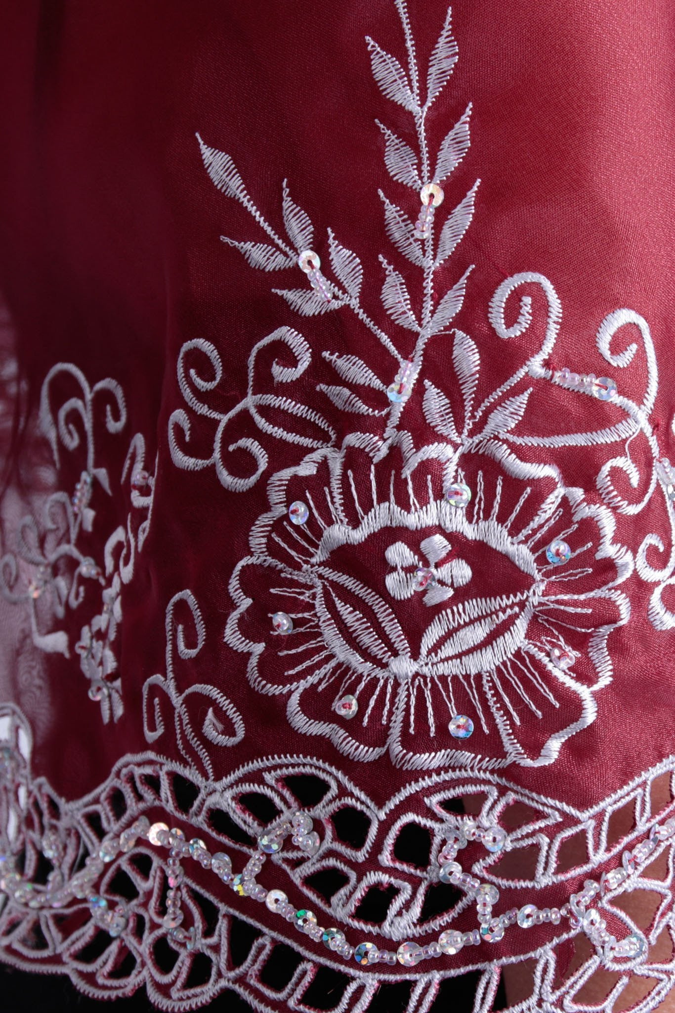 BARONG WAREHOUSE - WA18 Cutwork Alampay Maroon - Filipiniana