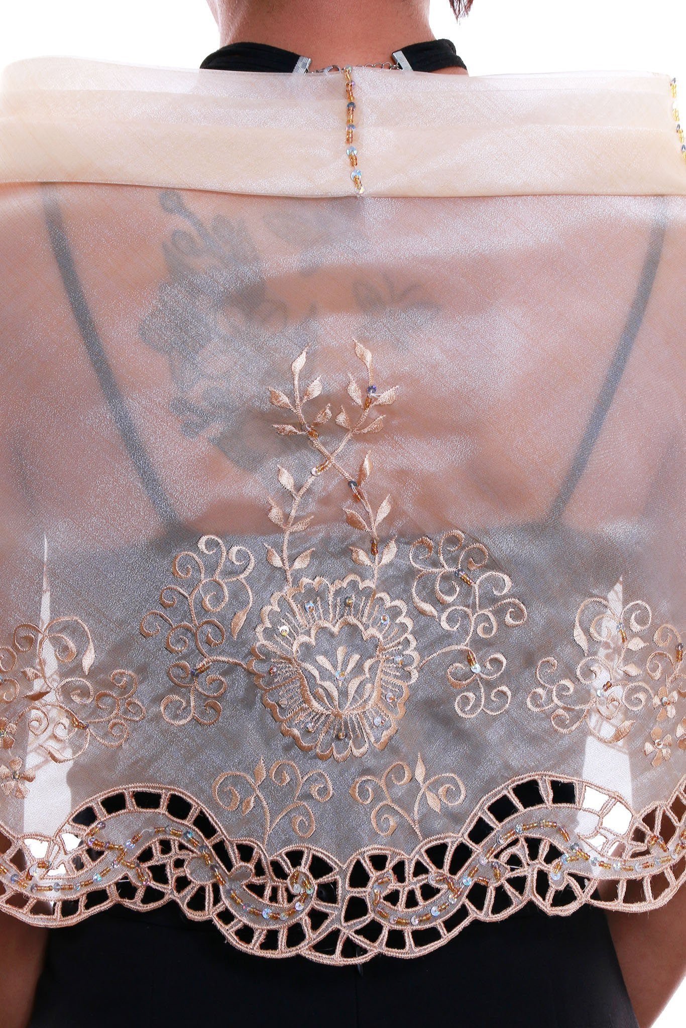 BARONG WAREHOUSE - WA15 - Cutwork Alampay Beige - Filipiniana