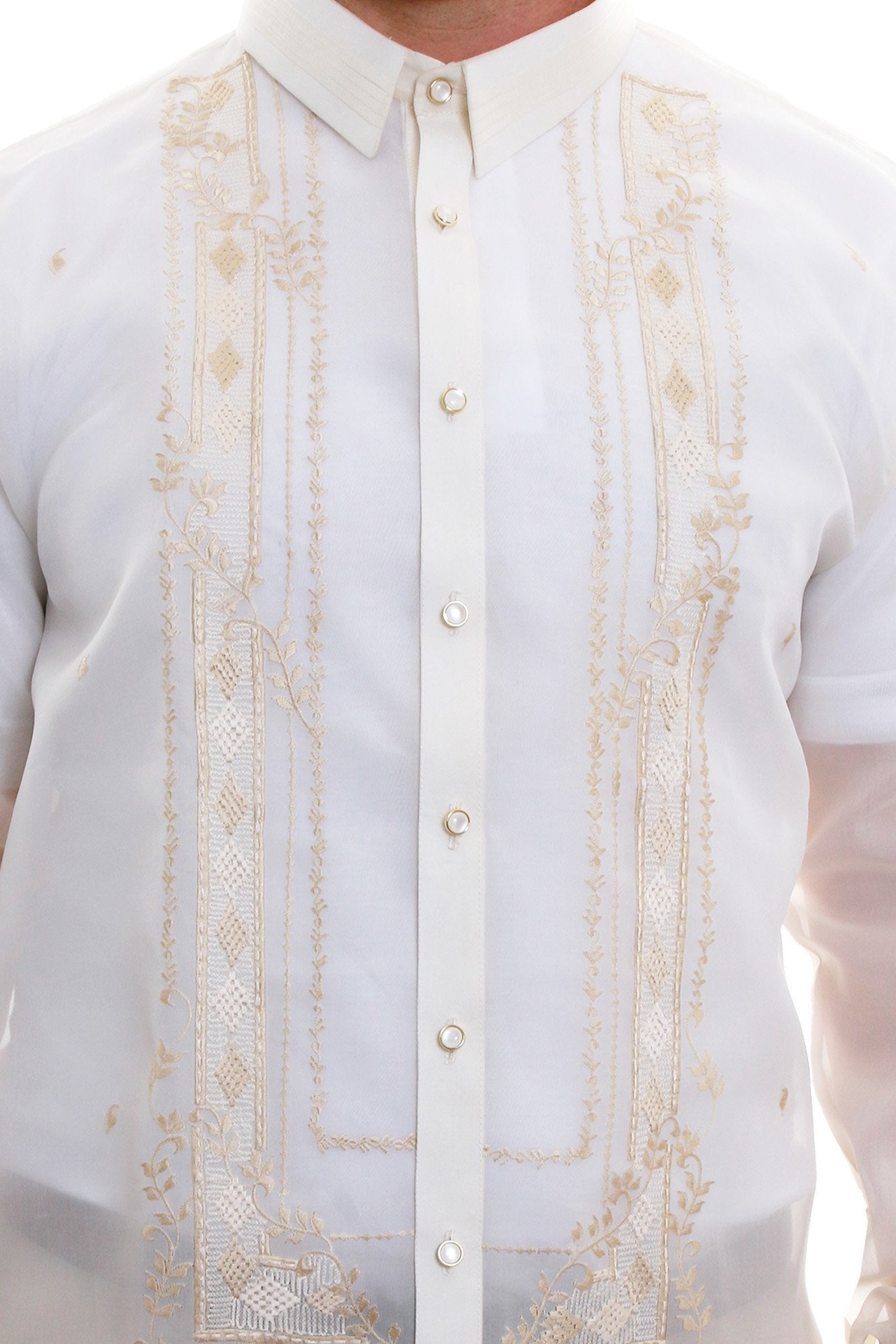 BARONG WAREHOUSE - MJ05 - Big & Tall - Jusi Barong Tagalog Full-Open