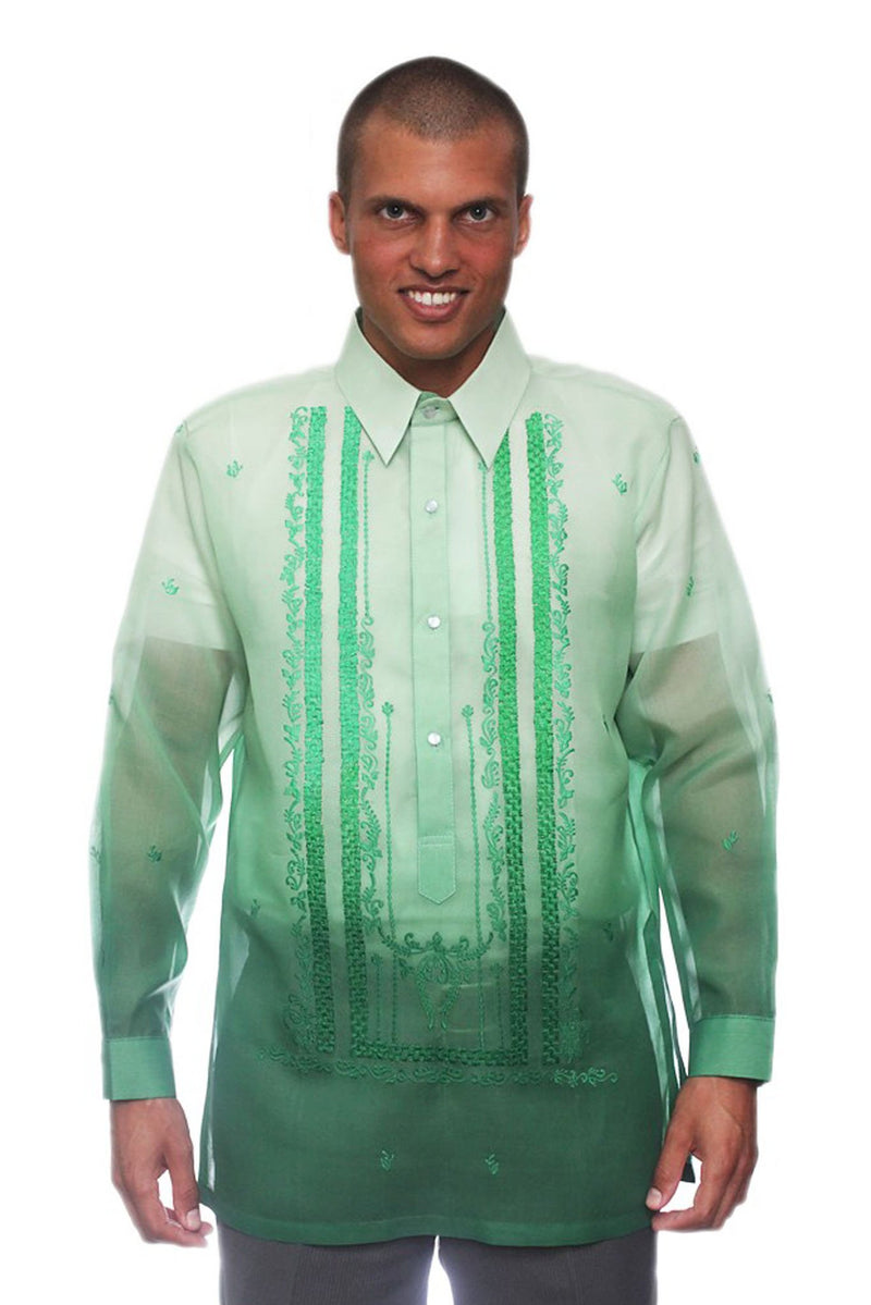 Jusi Monochromatic Barong Tagalog Green 001