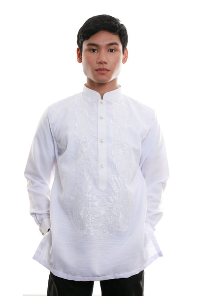 BARONG WAREHOUSE - ML05 - Jusilyn Barong Tagalog with Lining White