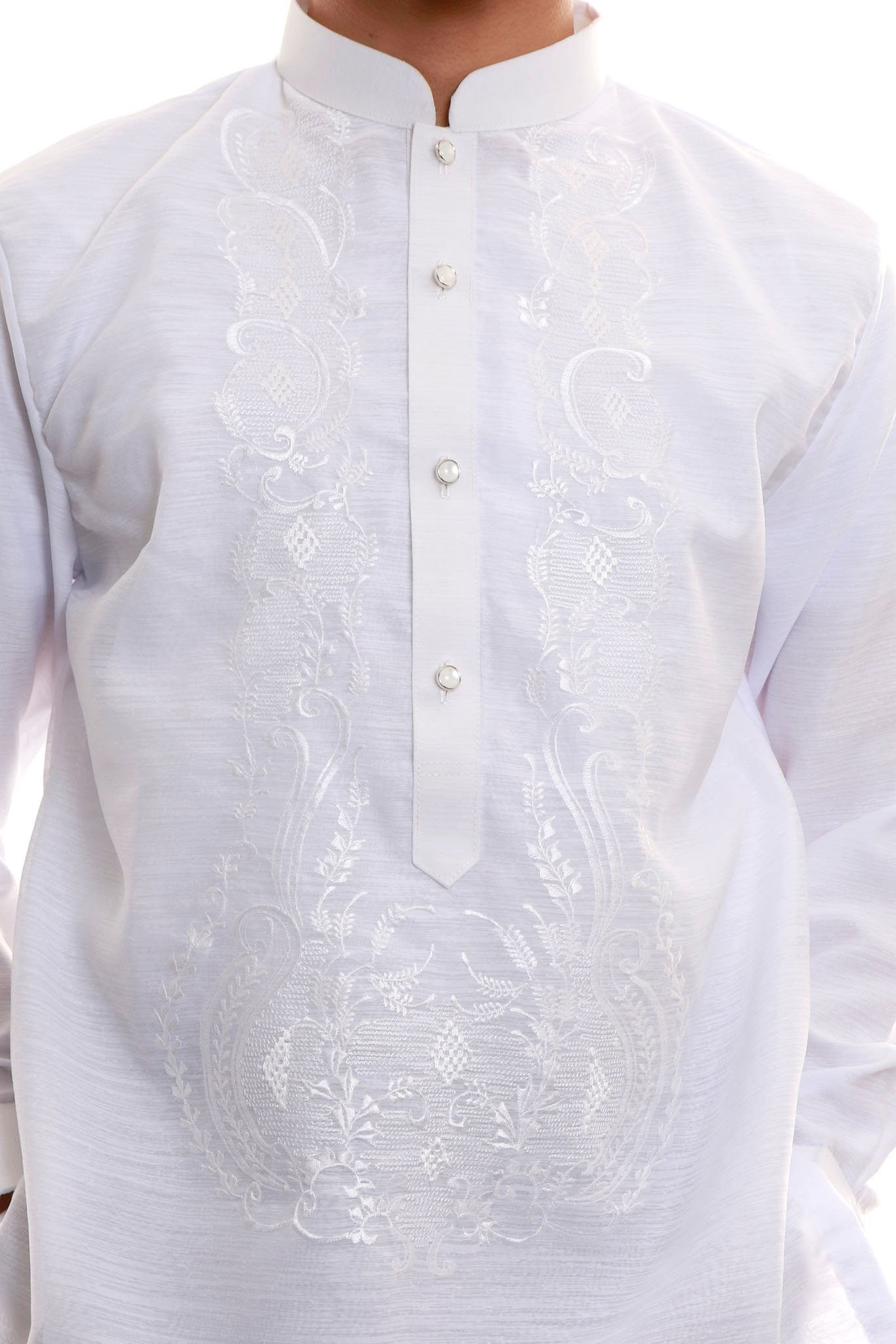 BARONG WAREHOUSE - ML05 - Jusilyn Barong Tagalog with Lining White