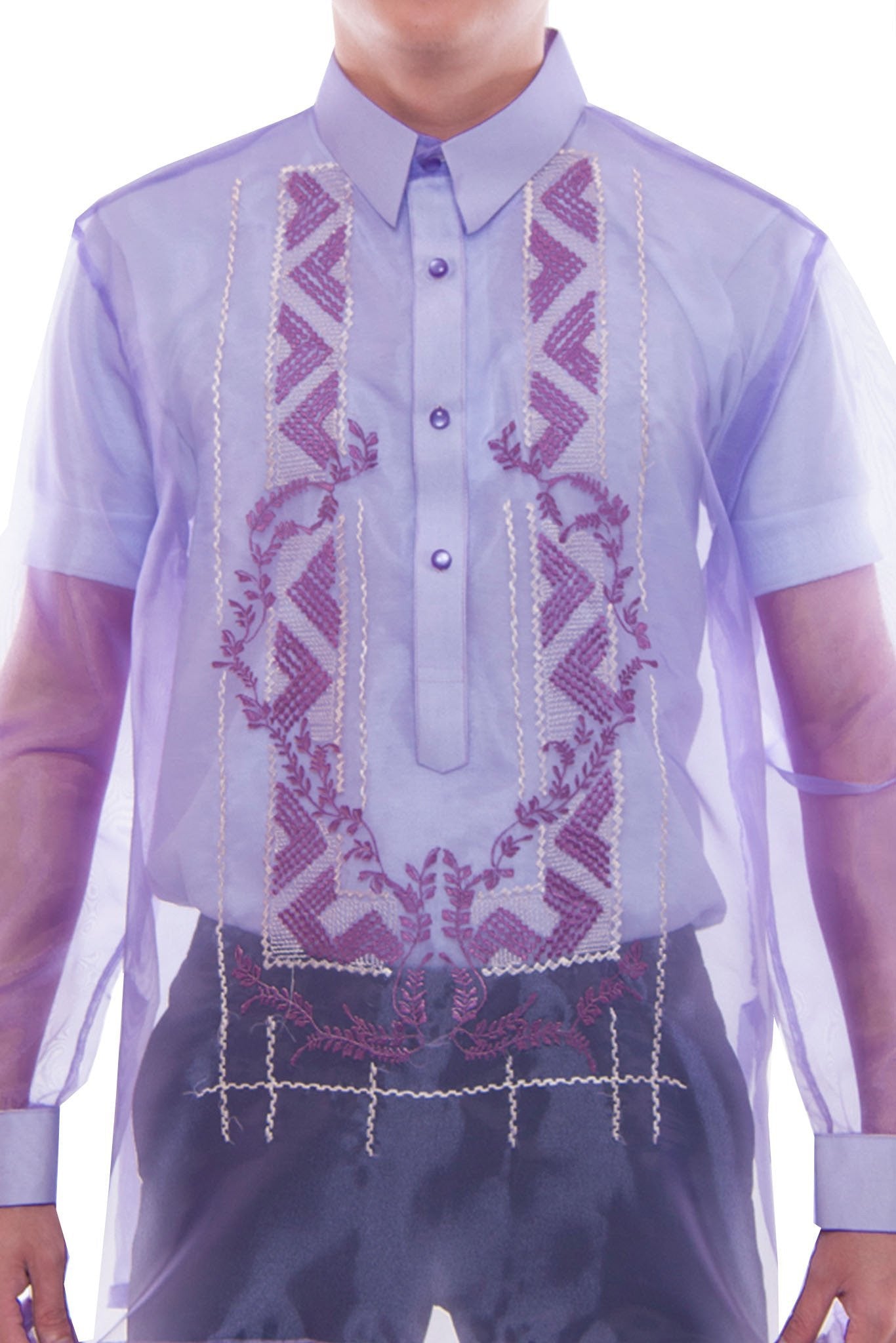 BARONG WAREHOUSE - MO18 - Organza Barong Tagalog Purple