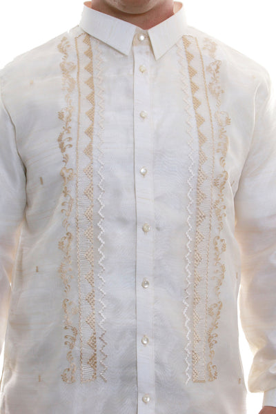 BARONG WAREHOUSE - MO06 - Organza Pina Barong Tagalog Full-Open with Lining