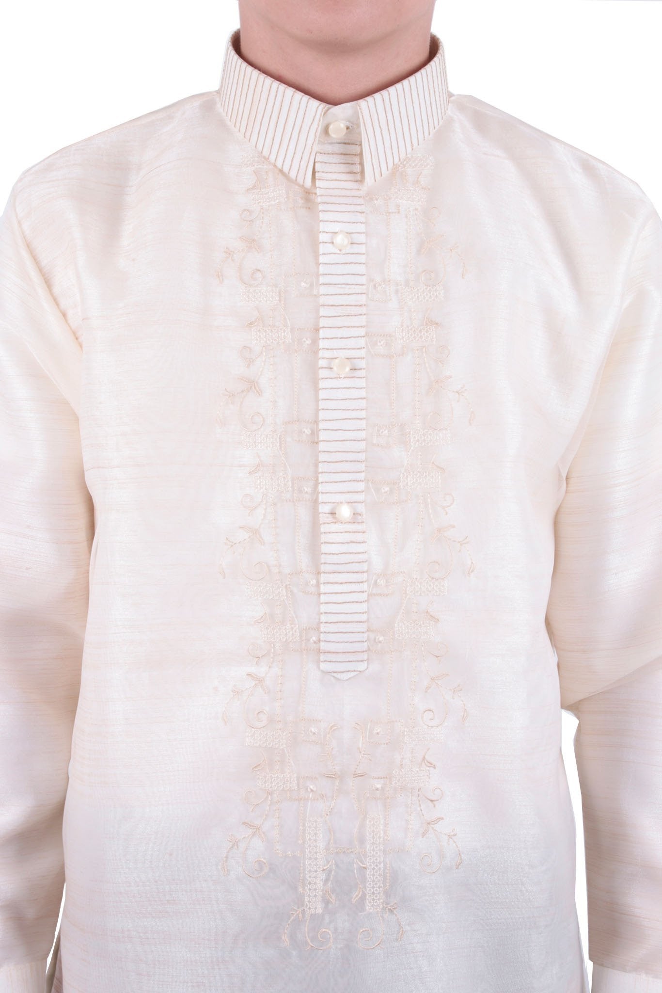 BARONG WAREHOUSE - MO21 - MADE-TO-ORDER - Organza Pina Barong Tagalog with Lining