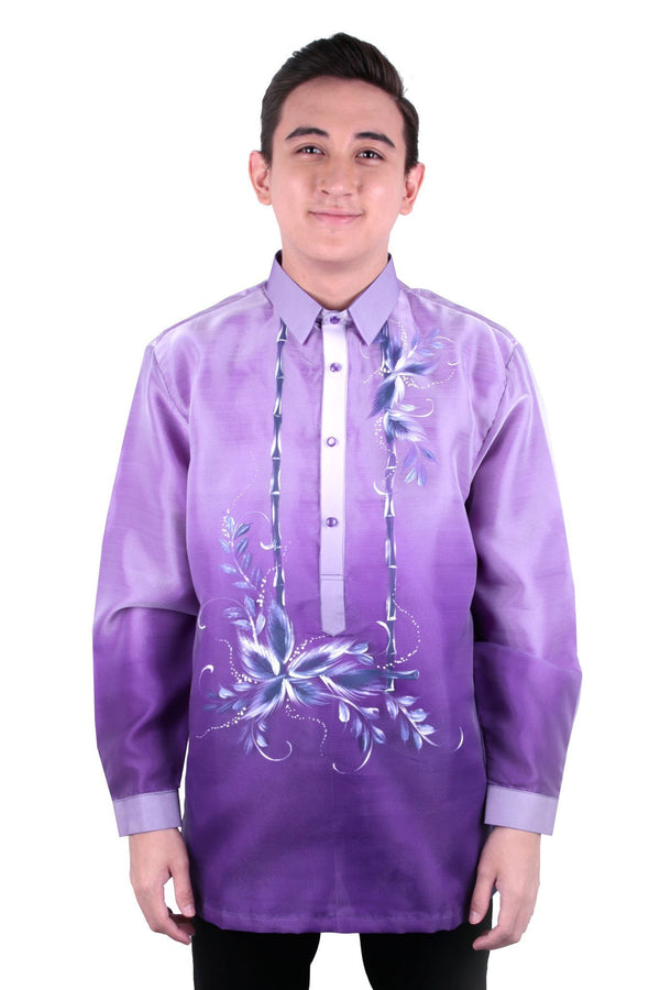 Pre-Order - Organza Pina Barong Tagalog With Lining Purple 008