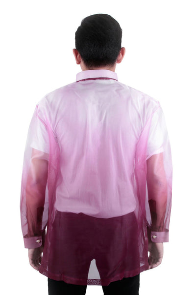 BARONG WAREHOUSE - MO20 - MADE-TO-ORDER - Organza Painting Barong Tagalog Maroon 003