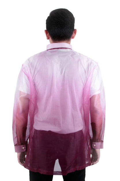 BARONG WAREHOUSE - MO20 - MADE-TO-ORDER - Organza Painting Barong Tagalog Maroon 003