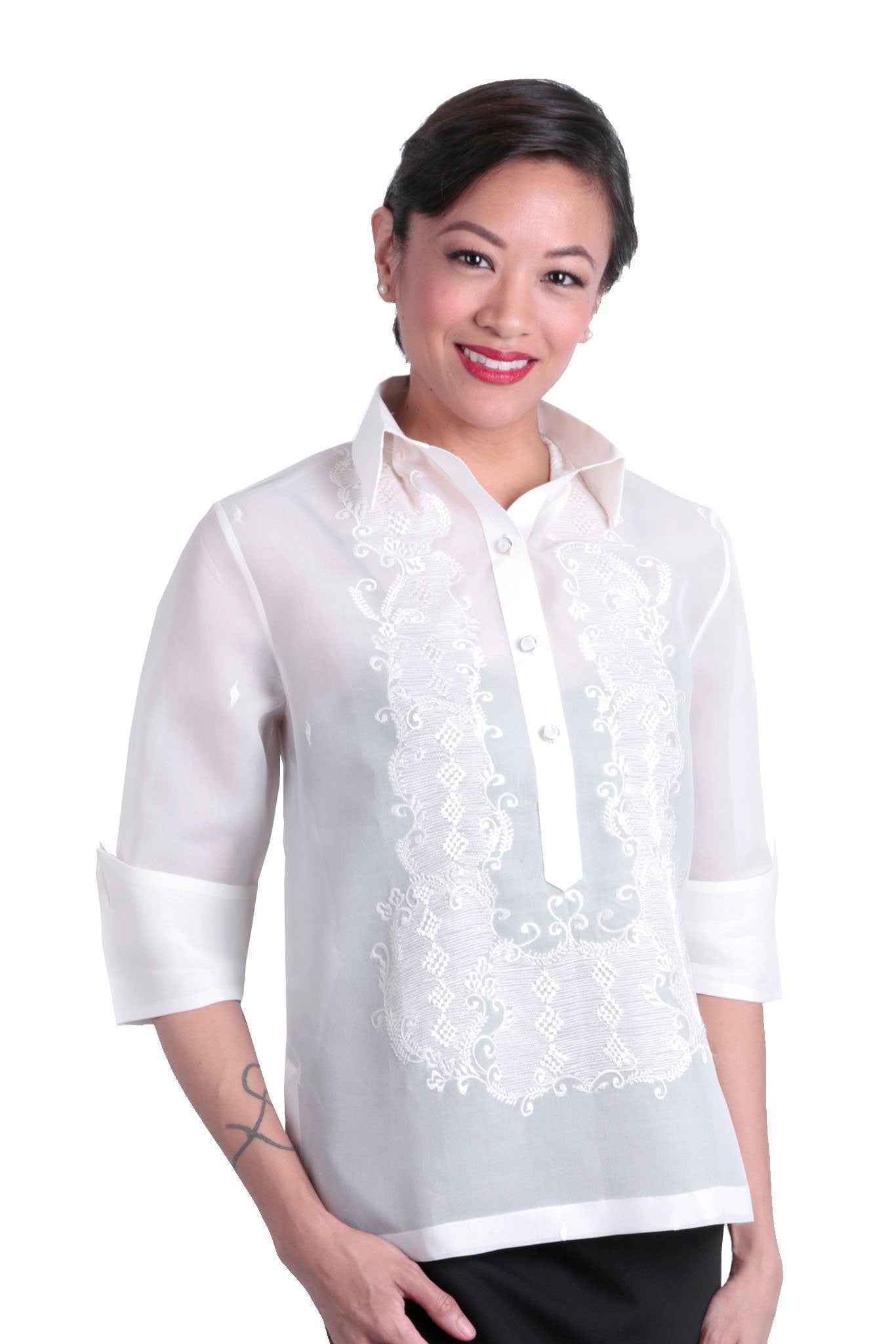 BARONG WAREHOUSE - WJ01 - Women's Barong Tagalog Jusi - Filipiniana