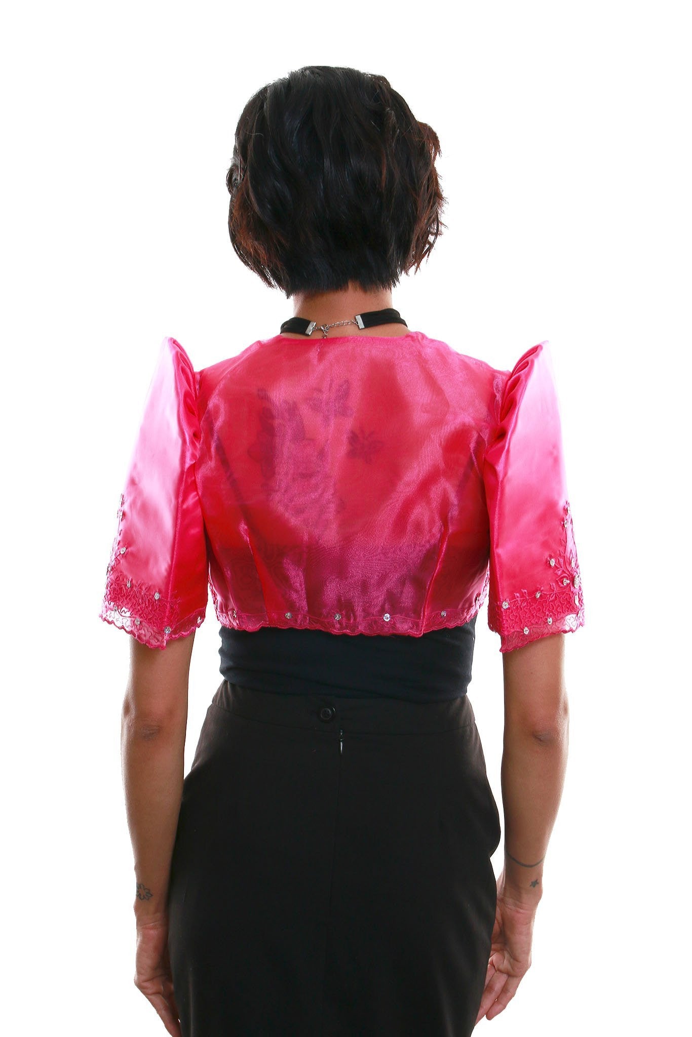 BARONG WAREHOUSE - WR06 - Mestiza Bolero Fuchsia - Filipiniana