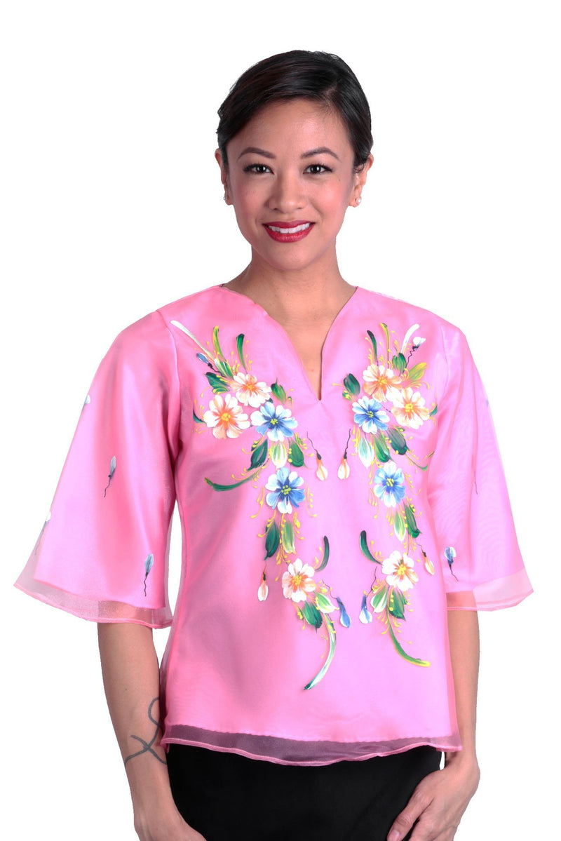 Pre-Order - Womens Kimona Painting Pink 002 Filipiniana