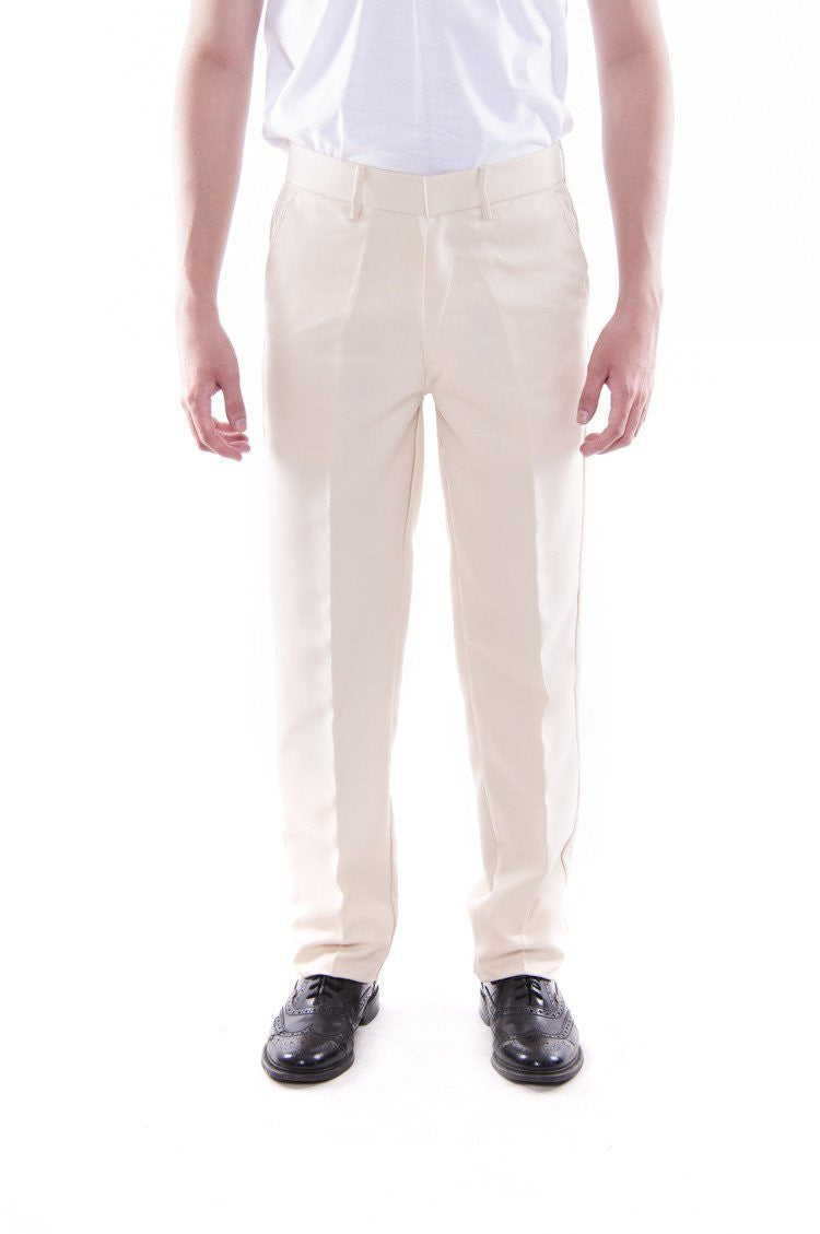 Sample Slacks MP03 - PRE-ORDER - Men's Regular Fit Wool Slacks Beige – BARONG WAREHOUSE