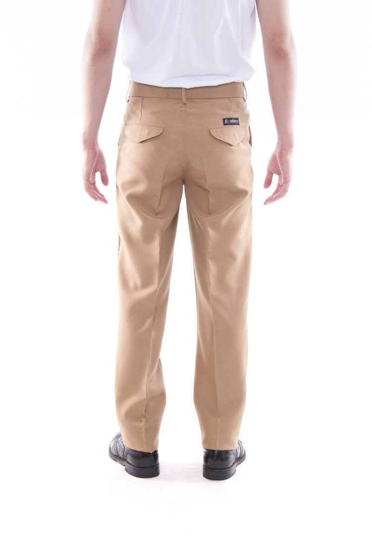 Pre-Order - Mens Regular Fit Wool Slacks Tan Pants