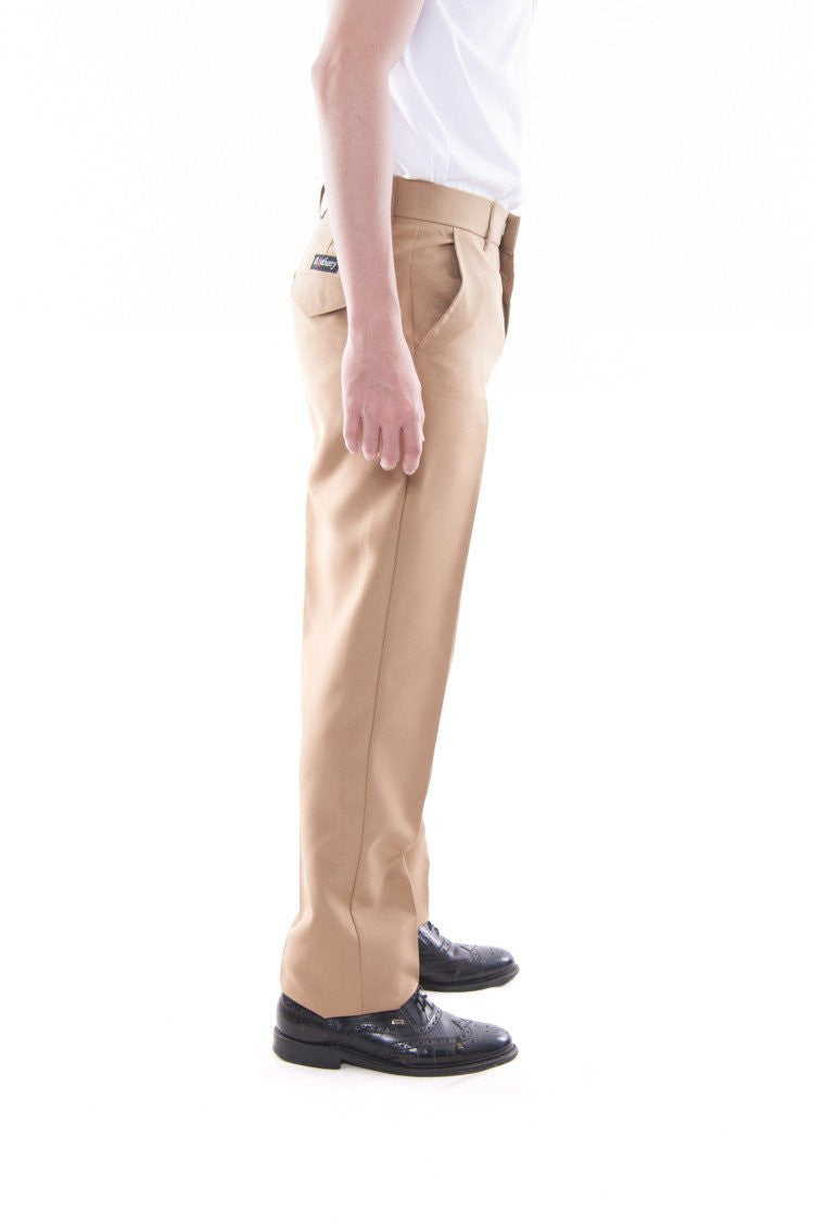 Pre-Order - Mens Regular Fit Wool Slacks Tan Pants