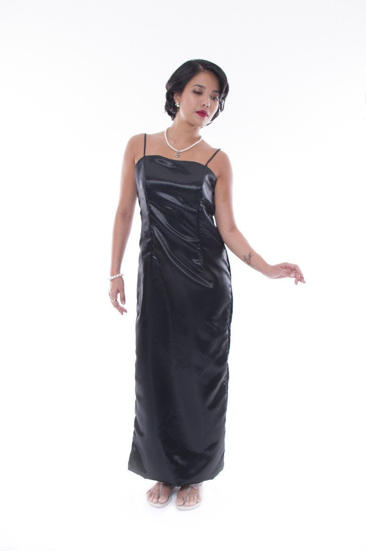 BARONG WAREHOUSE - WD19 - Satin Fitting Gown Black