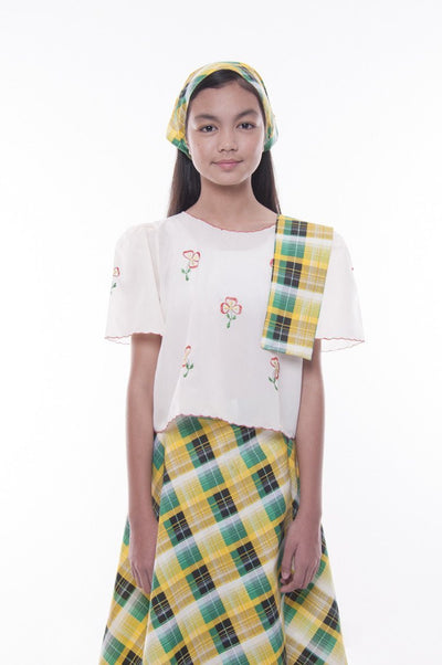 BARONG WAREHOUSE - GS06 - MADE-TO-ORDER - Girls' Baro't Saya Plaid Set 002