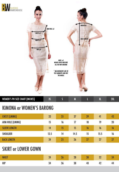 BARONG WAREHOUSE - WK03 - Classic Kimona Gold - Filipiniana