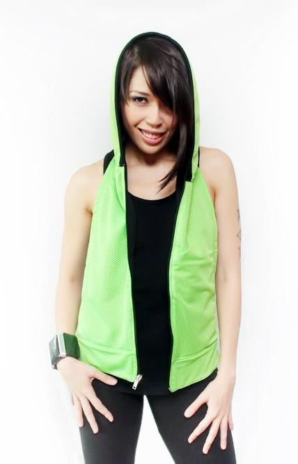 BARONG WAREHOUSE - BY:CHelo Reversible Hoodie - Bright Green and Black