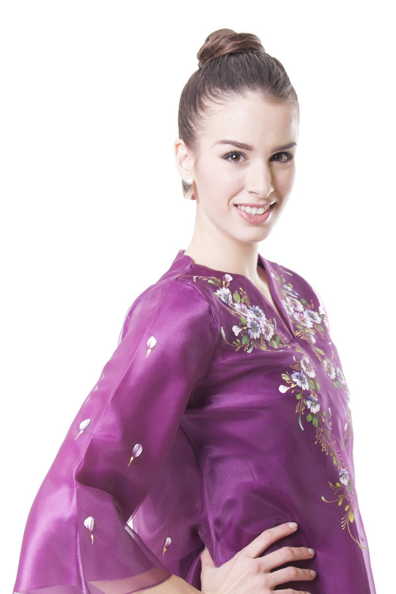 BARONG WAREHOUSE - WK16 - Painting Kimona Purple - Filipiniana