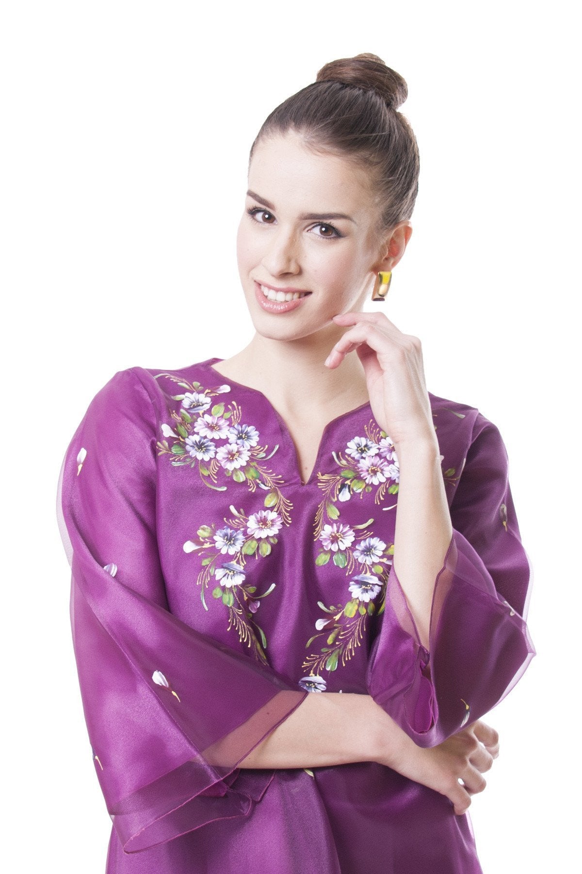 BARONG WAREHOUSE - WK16 - Painting Kimona Purple - Filipiniana