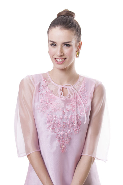 BARONG WAREHOUSE - WK07 Bow Kimona Pink - Filipiniana