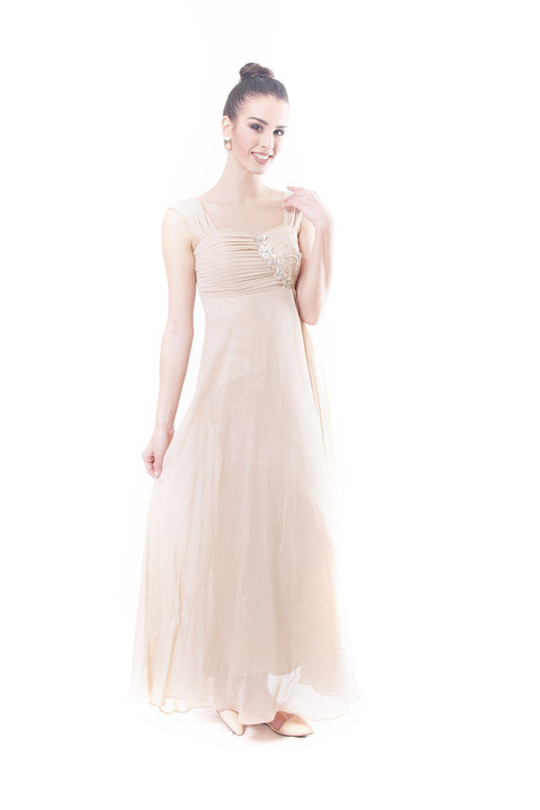 Pre-Order - Pleated Chiffon Gown Dress