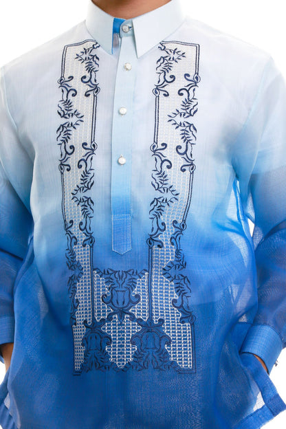 BARONG WAREHOUSE - MC07 - MADE-TO-ORDER - Cocoon Pina Barong Tagalog Blue