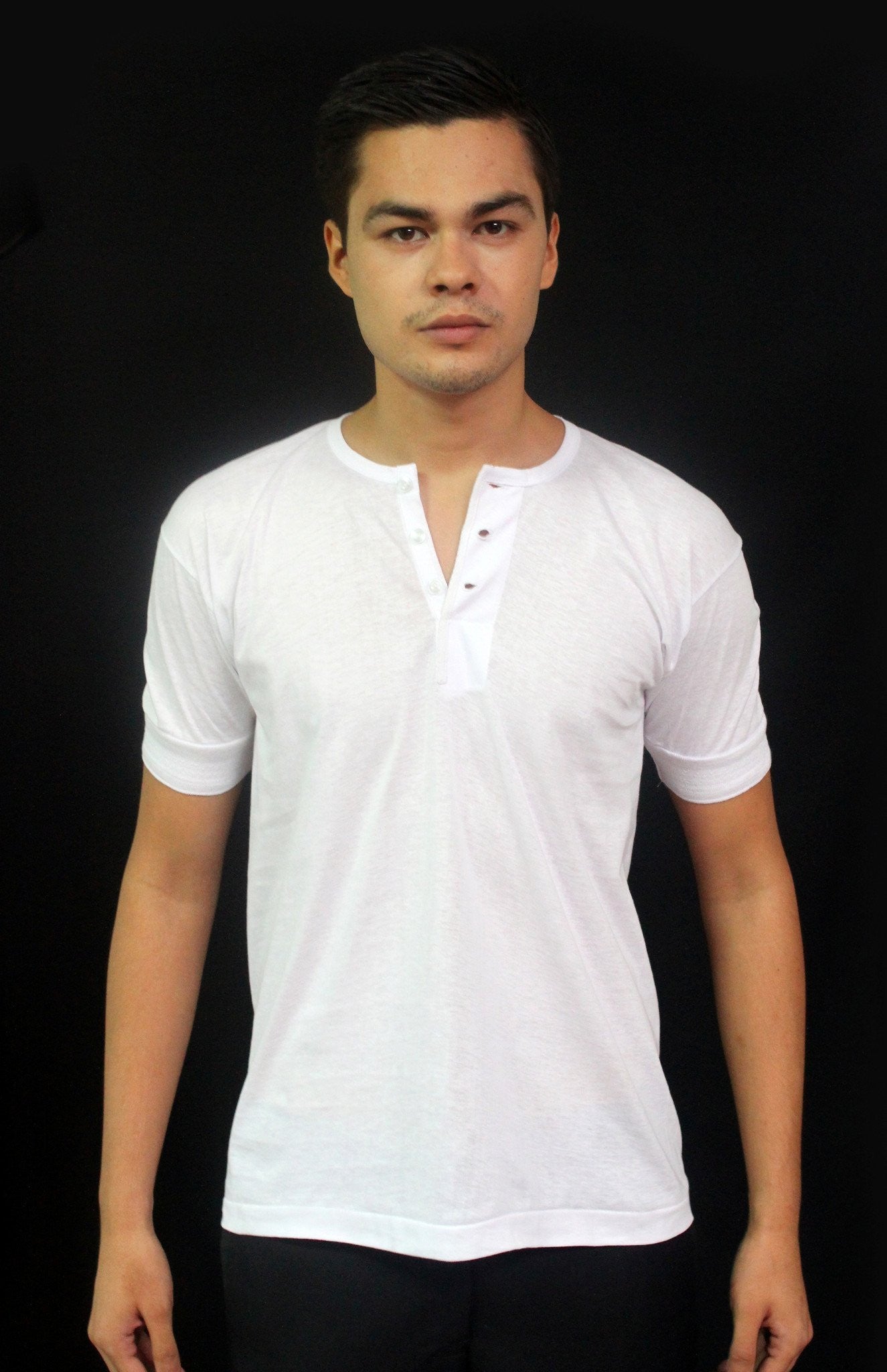 BARONG WAREHOUSE - MUS1 - Camisa de Chino - Short-Sleeve - White