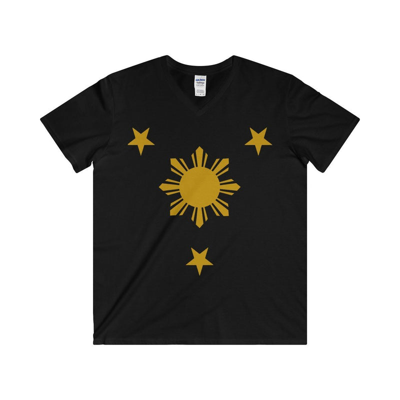 Three Stars & Sun - Fitted V-Neck Tee 7 Colors Available Black / S V-Neck