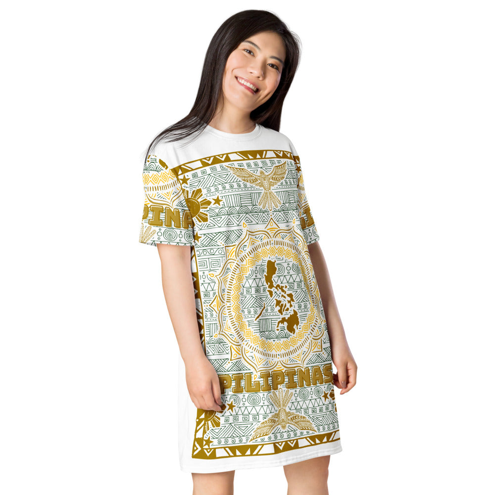 BARONG WAREHOUSE - Graphic Philippine Map, Sun, Stars, and Eagle T-shirt Dress